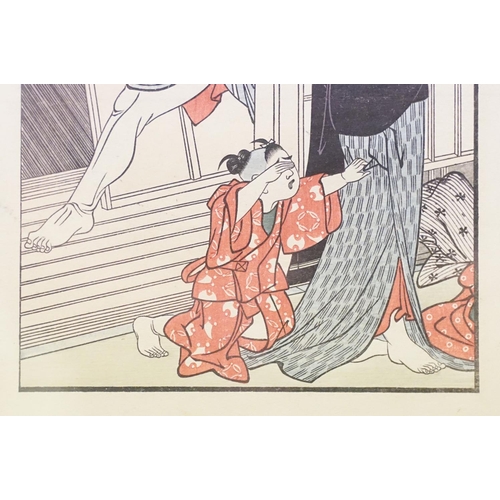 191 - Utagawa Toyokuni (1769 - 1825), a pair of antique Japanese woodblocks depicting people in everyday s... 