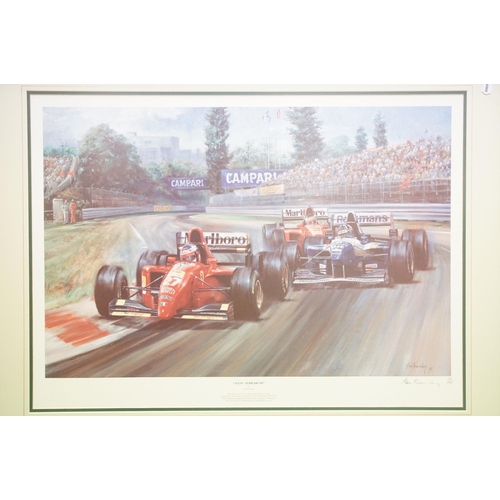 219 - Alan Fearnley (British, b.1942), Alesi - Ferrari 105, limited edition colour print, signed in pencil... 