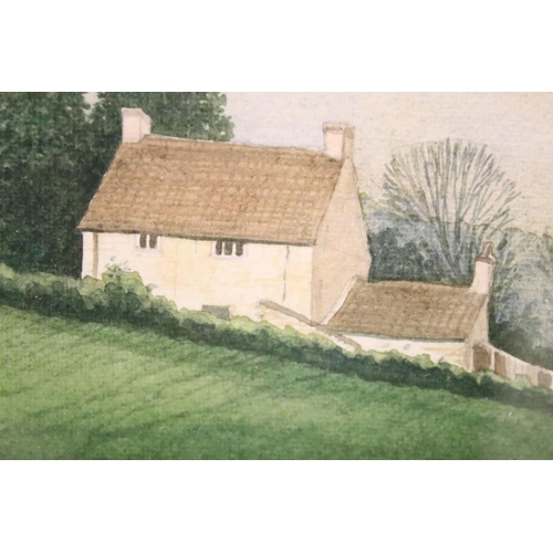 190 - Three watercolours by Martyn Vaughan Jones (British, b. 1957), Farm near Llamnoy - Gwent, initialled... 