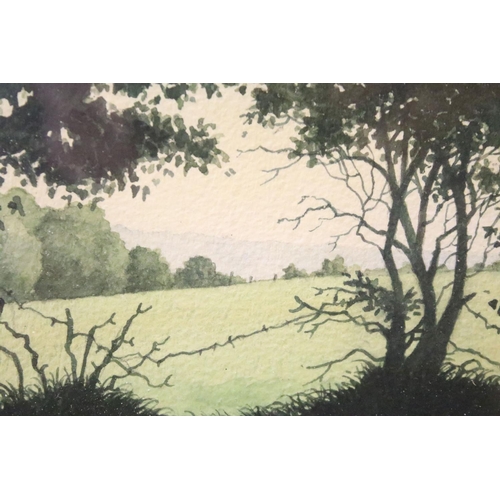 190 - Three watercolours by Martyn Vaughan Jones (British, b. 1957), Farm near Llamnoy - Gwent, initialled... 