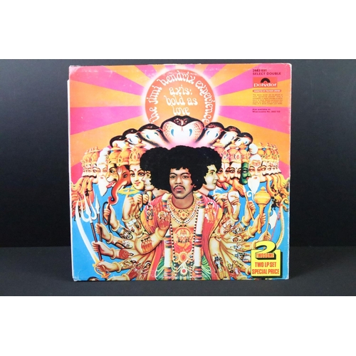 200 - Vinyl - 2 albums by Jimi Hendrix to include: Band Of Gypsys (UK 1970 with withdrawn puppets sleeve, ... 