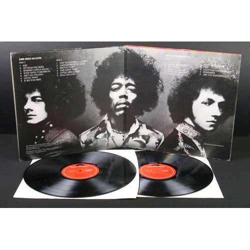 200 - Vinyl - 2 albums by Jimi Hendrix to include: Band Of Gypsys (UK 1970 with withdrawn puppets sleeve, ... 