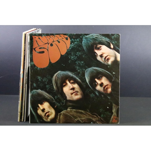 147 - Vinyl - 6 The Beatles LPs to include Rubber Soul (one box EMI) Vg+, Revolver (2 box EMI) Ex, Sgt Pep... 