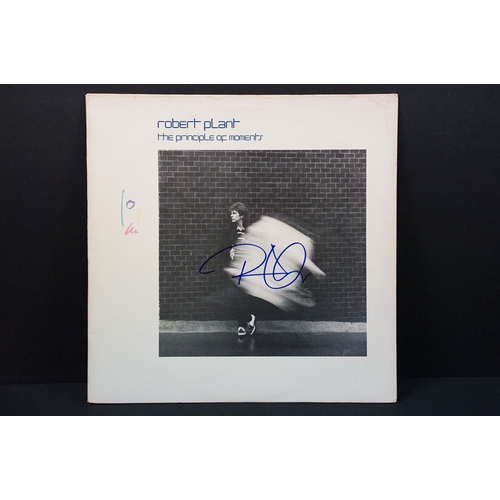 168 - Vinyl & Autographs - 6 albums by Led Zeppelin members and one 12” to include: Robert Plant - The Pri... 