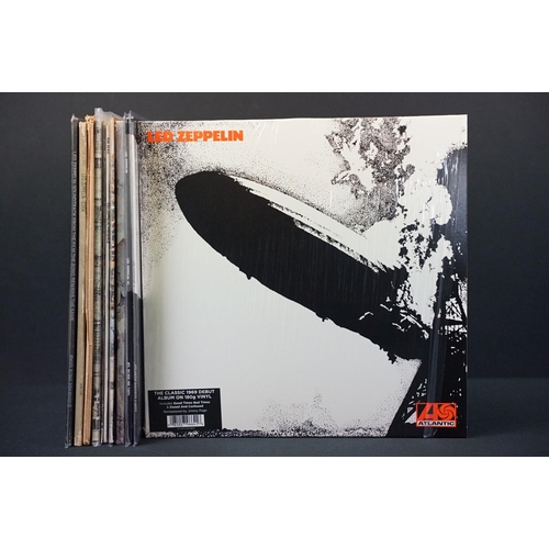 186 - Vinyl - 10 albums by Led Zeppelin to include: Led Zeppelin I (8122796641) EX+ (in open shrink), II (... 