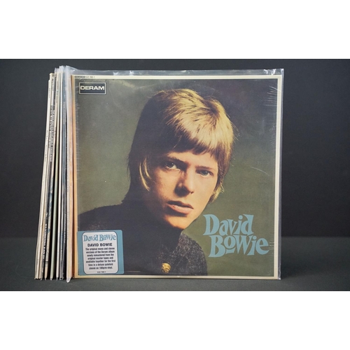 189 - Vinyl - 11 albums and one 12” by David Bowie to include: David Bowie (UK / EU 2010 180g double album... 