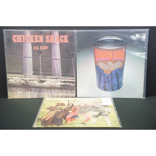 191 - Vinyl - 3 UK 1st pressing albums by Chicken Shack to include: Forty Blue Fingers, Freshly Packed And... 