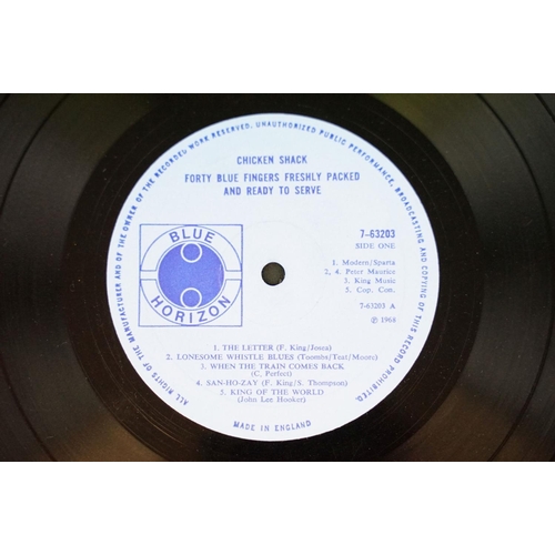 191 - Vinyl - 3 UK 1st pressing albums by Chicken Shack to include: Forty Blue Fingers, Freshly Packed And... 