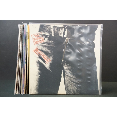 176 - Vinyl - 11 1970’s and 1980’s Rolling Stones albums to include: Sticky Fingers (Original UK with work... 