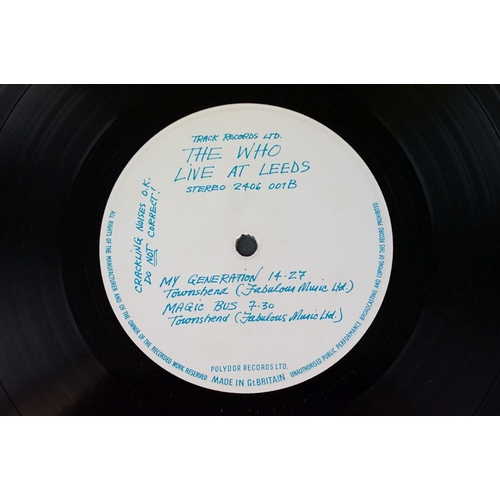 412 - Vinyl - 2 copies of The Who - Live At Leeds album to include: Original black print (with all inserts... 