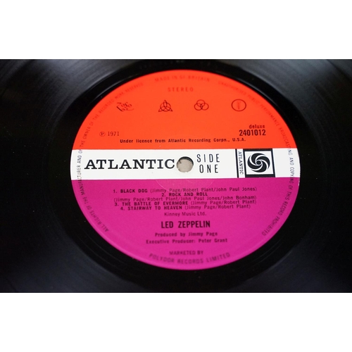 414 - Vinyl - 4 Original UK pressing albums on the Atlantic Plum label to include: Led Zeppelin (Version 7... 