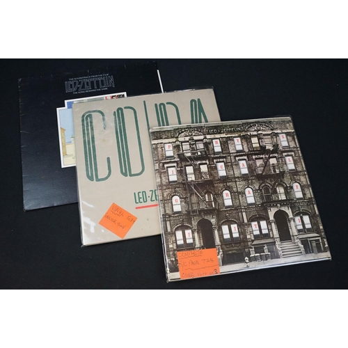 416 - Vinyl - 7 Led Zeppelin UK pressing albums to include: Led Zeppelin (green orange labels), II (green ... 