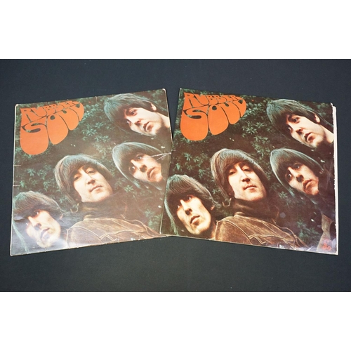 421 - Vinyl - 7 The Beatles LPs all with yellow/black Parlophone labels to include Rubber Soul x 2 (one st... 