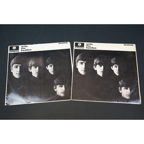 421 - Vinyl - 7 The Beatles LPs all with yellow/black Parlophone labels to include Rubber Soul x 2 (one st... 