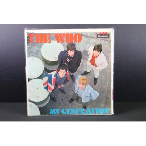 154 - Vinyl - 7 albums by The Who to include My Generation (original 1st pressing on Brunswick - LAT 8616)... 