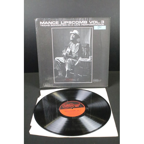 387 - Vinyl - 3 original US Blues albums on Arhoolie records to include: Mance Lipscomb – Texas Songster V... 