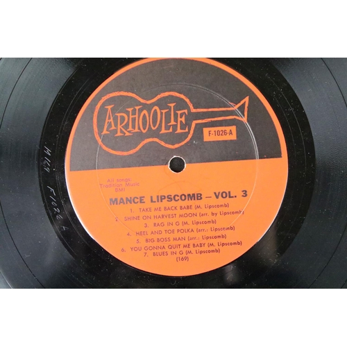 387 - Vinyl - 3 original US Blues albums on Arhoolie records to include: Mance Lipscomb – Texas Songster V... 