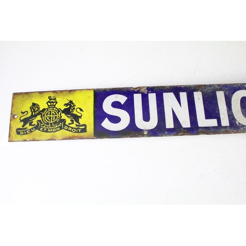 140 - Advertising - ' Sunlight Soap Makes Homes Brighter ' enamel wall sign, approx 76cm W x 8cm H