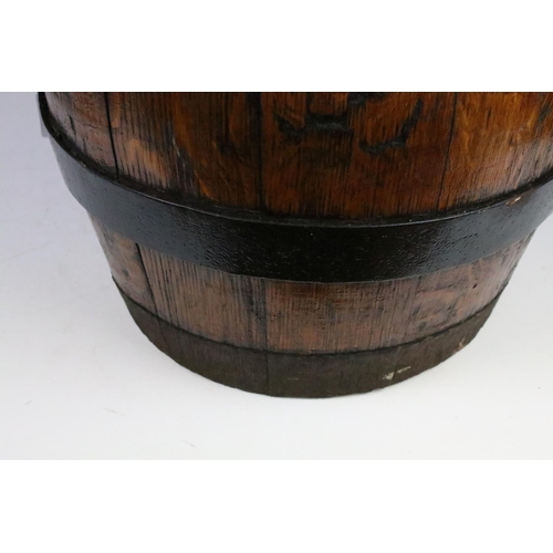 165 - Coope & Co Ltd vintage iron bound coopered beer barrel, approx 40cm tall