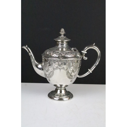 180 - Collection of silverplate to include teapot and sugar bowl by Henry Wilkinson, cream jug, tray with ... 