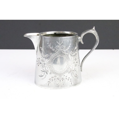 180 - Collection of silverplate to include teapot and sugar bowl by Henry Wilkinson, cream jug, tray with ... 