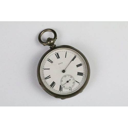 191 - Three vintage pocket watches to include a silver open faced pocket watch with engine turned case (ma... 