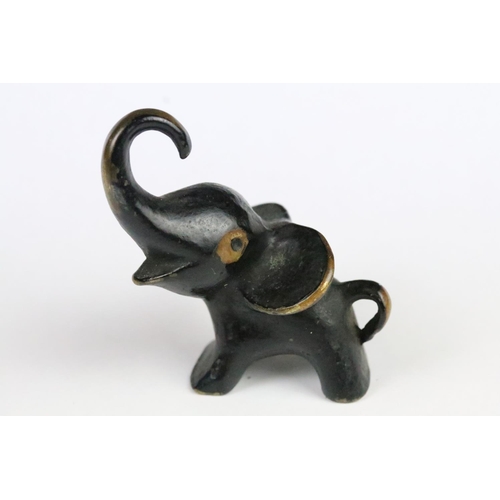 192 - Mid century Austrian Vienna bronze elephant designed by Walter Bosse, 6cm high