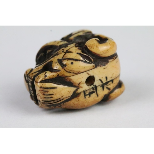 206 - Two Chinese carved resin figurines to include a Chinese dragon and a snake, together with a carved b... 