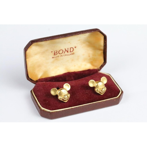 247 - Pair of gilt Disney Mickey Mouse cuff links