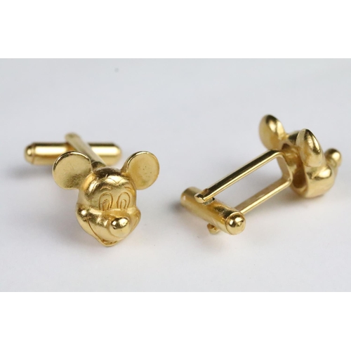 247 - Pair of gilt Disney Mickey Mouse cuff links