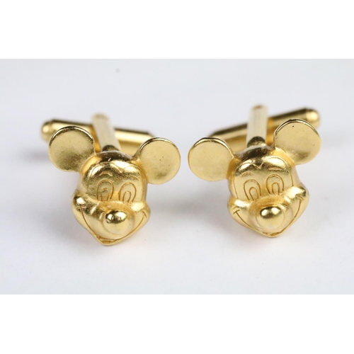 247 - Pair of gilt Disney Mickey Mouse cuff links