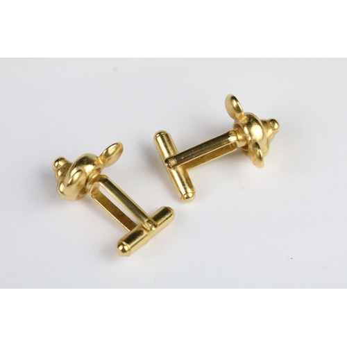 247 - Pair of gilt Disney Mickey Mouse cuff links