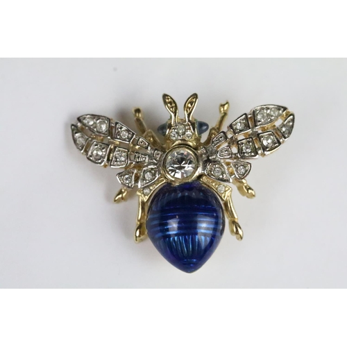 252 - Gilt and enamel brightly coloured bee brooch