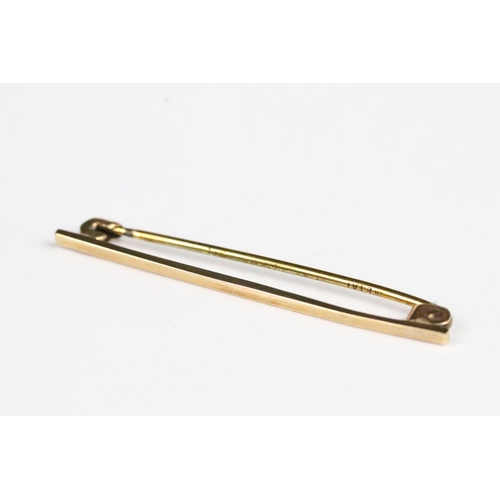 253 - 9ct gold gents tie pin and brooch