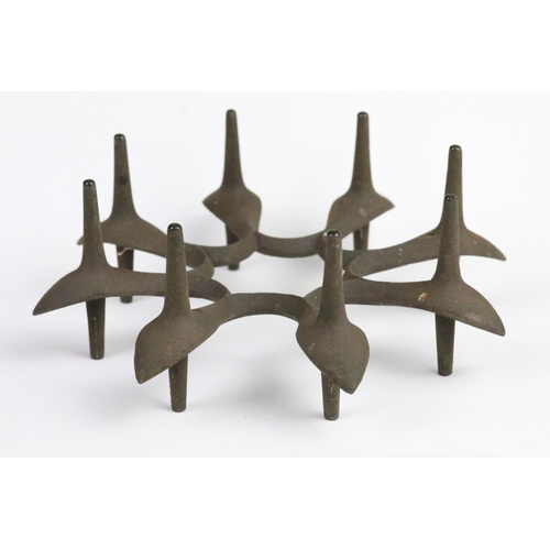 262 - Two Dansk Designs cast iron modernist candleholders. Each marked Dansk Designs Denmark to the bases.... 