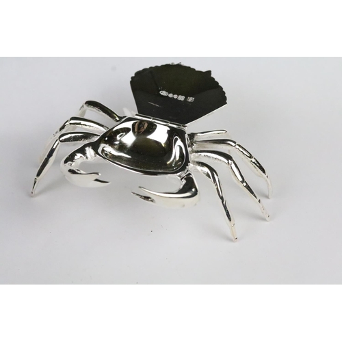 268 - Silver plated cavair dish in the form of a crab