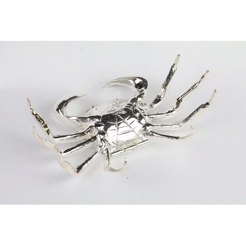 268 - Silver plated cavair dish in the form of a crab