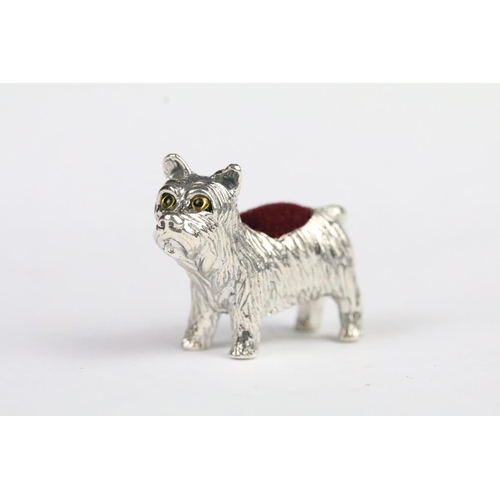 269 - Silver dog pincushion