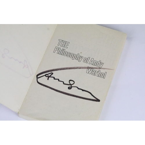 271 - Signed Andy Warhol - The Philosophy of Andy Warhol (From A to B and Back Again), published by Harcou... 