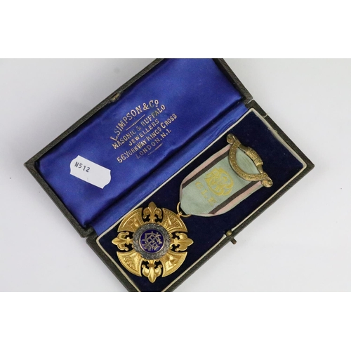 272 - A selection of R.A.O.B. medals / jewels to include silver example together with a full size M.B.E. m... 