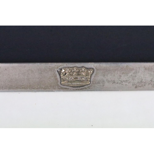 289 - Silver photo frame of plain rectangular form with gilt crown to top. Measures 34 x 29cm. Hallmarked ... 