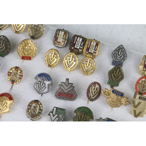 290 - Collection of assorted IVV distance hiking award pins. 59 in total.