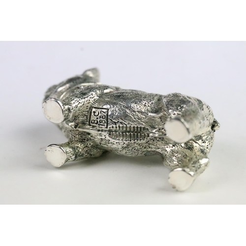 311 - Silver plated dog vesta case