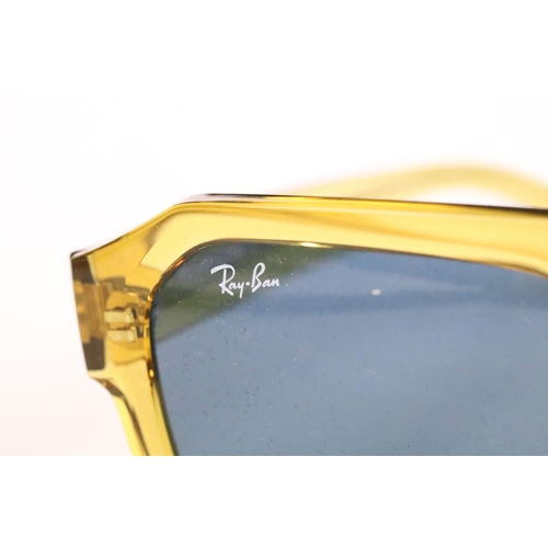 313 - Pair of original boxed Ray Ban 'Corrigan' sunglasses in transparent yellow with dark blue lenses, co... 