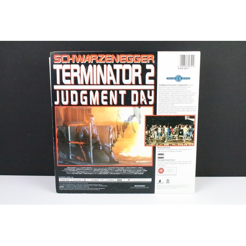 316 - Signed Terminator 2 Judgement Day laser disc LP record. The record signed twice by Arnold Schwarzneg... 