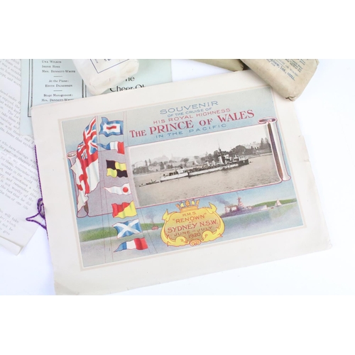 329 - Collection of mostly naval and shipping related ephemera to include 'Crossing the Line with HRH The ... 