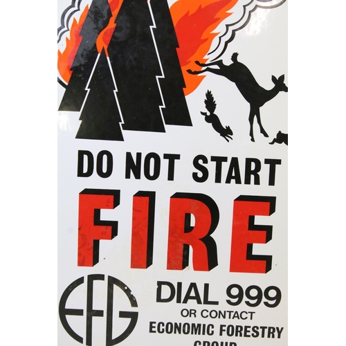 102 - ' Do Not Start Fire ' enamel wall sign, approx 61cm x 40cm