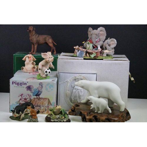 92 - Collection of animal figurines to include Best of Breed, Piggin', Nature Craft, John Perry polar bea... 