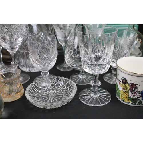 93 - Large collection of mixed glass & ceramics to include Royal Doulton, Webb crystal, Bohemia Crystal, ... 