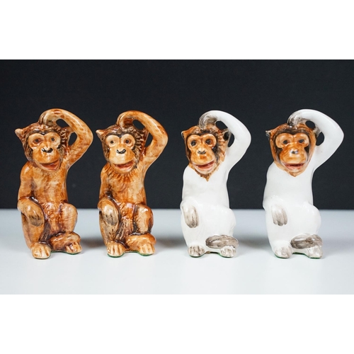 18 - Giuseppe Ronzan - A set of hand painted jungle animal ceramic chess pieces, circa 1968, ltd edn of 2... 